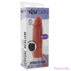 GET REAL - HYDRATED SKIN SILICONE VIBRATING PENIS SLEEVE CARAMEL 16 CM