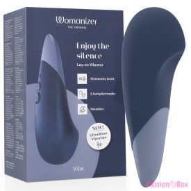 WOMANIZER - VIBE LAY-ON SILENT VIBRATOR DARK BLUE