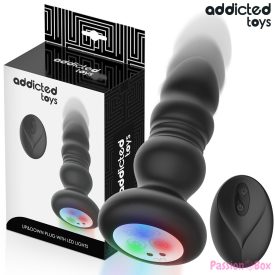   ADDICTED TOYS - THRUSTING VIBRATING ANAL PLUG, LED LIGHT REMOTE CONTROL