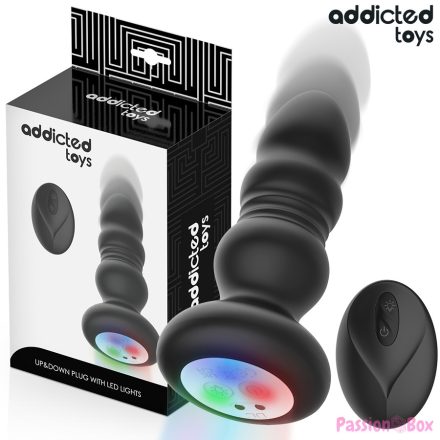 ADDICTED TOYS - THRUSTING VIBRATING ANAL PLUG, LED LIGHT REMOTE CONTROL