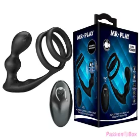 MR PLAY - VIBRATING ANAL PLUG WITH PENIS RING REMOTE CONTROL