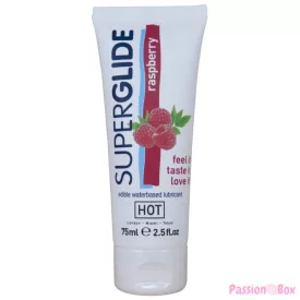 HOT - SUPERGLIDE EDIBLE LUBRICANT WATERBASED RASPBERRY 75 ML