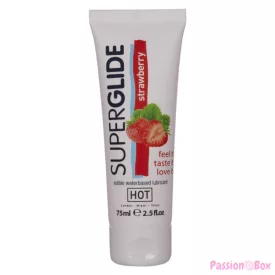   HOT - SUPERGLIDE EDIBLE LUBRICANT WATERBASED STRAWBERRY 75 ML