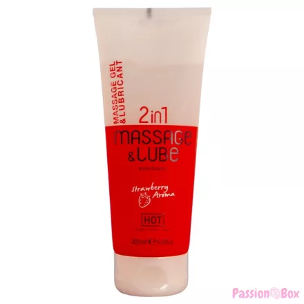 HOT - MASSAGE & GLIDE GEL 2IN1 STRAWBERRY 200 ML